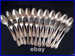 Christofle modèle SPATOURS, 12 couverts de table en métal argenté, 24 pièces