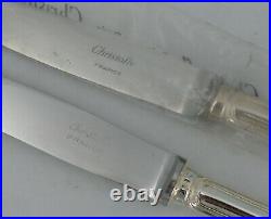 Christofle modèle Spatours, 8 couteaux à entremets/dessert/fromage métal argenté