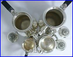 Christofle modèle cannelures et perles service thé/café 4 pièces excellent état