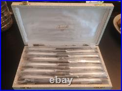 Coffret 12 couteaux à poisson Christofle modèle Spatours métal argenté 90