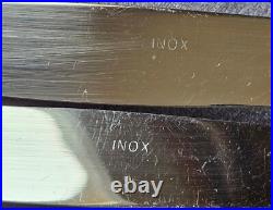 Coffret 12 couteaux vintage en métal argenté & lames inox Modèle filets & perles