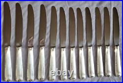 Coffret 12 couteaux vintage en métal argenté & lames inox Modèle filets & perles