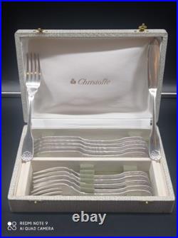 Coffret 12 couverts à poisson CHRISTOFLE ALFENIDE Métal Argenté modèle Coquille