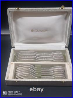 Coffret 12 couverts à poisson CHRISTOFLE ALFENIDE Métal Argenté modèle Coquille