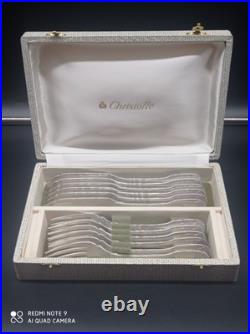 Coffret 12 couverts à poisson CHRISTOFLE ALFENIDE Métal Argenté modèle Coquille