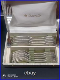 Coffret 12 couverts à poisson CHRISTOFLE ALFENIDE Métal Argenté modèle Coquille