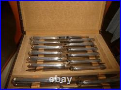 Coffret 24 couteaux ERCUIS modèle Spatours en métal argenté 12 grands 12 petits