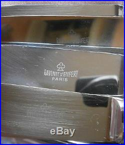 Coffret de 12 couteaux de table métal argenté modèle perles Ravinet D'Enfert