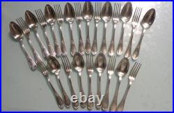 Coffret de 12 cuillères & fourchettes de service métal argenté ERCUIS modèle