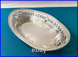 Corbeille a fruits pain CHRISTOFLE GALLIA modèle LAURIERS métal argenté 33 cm