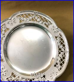 Coupe sur pied / compotier GALLIA CHRISTOFLE modèle RUBANS LAURIER métal argenté