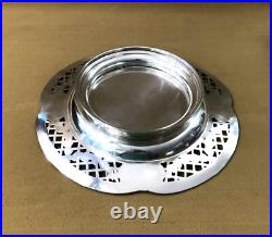 Coupe sur pied / compotier GALLIA CHRISTOFLE modèle RUBANS LAURIER métal argenté