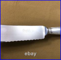 Couteau à pain CHRISTOFLE modèle RUBANS métal argenté Couvert de service 26 cm