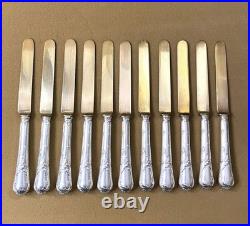 Couteaux à entremet / fruits CHRISTOFLE modèle CHRYSANTHEMES métal argenté 21 cm