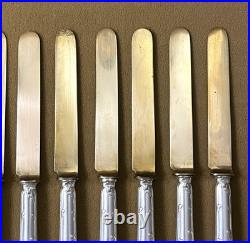 Couteaux à entremet / fruits CHRISTOFLE modèle CHRYSANTHEMES métal argenté 21 cm