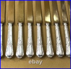 Couteaux à entremet / fruits CHRISTOFLE modèle CHRYSANTHEMES métal argenté 21 cm