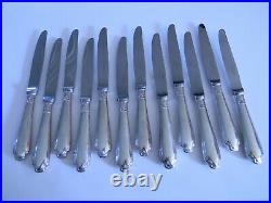Couteaux de Table en Argent Plaqué Christofle Modèle Pompadour Silver Silber