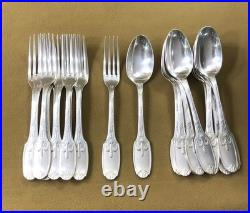 Couvert à entremet CHRISTOFLE modèle DELAFOSSE métal argenté Cuillère Fourchette