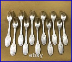 Couvert à entremet CHRISTOFLE modèle DELAFOSSE métal argenté Cuillère Fourchette