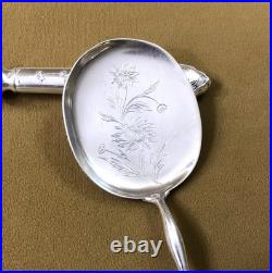 Couvert de service à glace ART NOUVEAU métal argenté SFAM modèle CHRYSANTHEMES