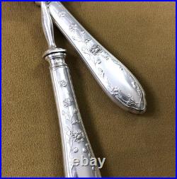 Couvert de service à glace ART NOUVEAU métal argenté SFAM modèle CHRYSANTHEMES