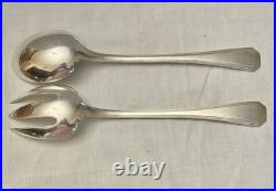 Couverts A Salade En Metal Argente Modele America Art Deco Christofle