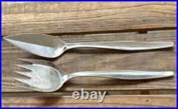 Couverts A Servir Le Poisson Metal Argente Modele Orly Art Deco Christofle