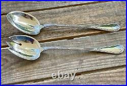 Couverts Salade En Metal Argente Modele Rubans Croises Clochettes Christofle