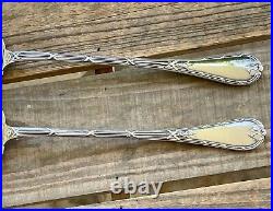 Couverts Salade En Metal Argente Modele Rubans Croises Clochettes Christofle