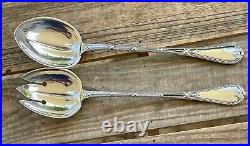 Couverts Salade En Metal Argente Modele Rubans Croises Clochettes Christofle