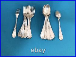 Couverts à entremets BOULENGER modèle TULIPE métal argenté ART NOUVEAU table