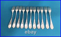 Couverts à entremets BOULENGER modèle TULIPE métal argenté ART NOUVEAU table