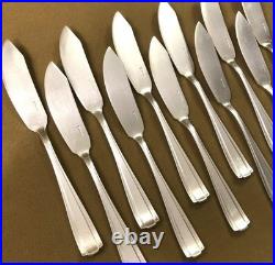 Couverts à poisson ART DECO métal argenté BOULENGER modèle BETTY ménagère Table