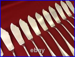 Couverts à poisson CHRISTOFLE métal argenté Modèle BAGUETTE / FIDELIO couteaux
