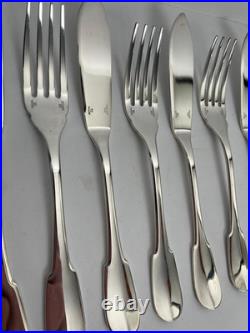 Couverts à poisson Christofle modèle Cluny x14 en métal argenté TBE