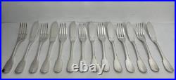 Couverts à poisson Christofle modèle Cluny x14 en métal argenté TBE