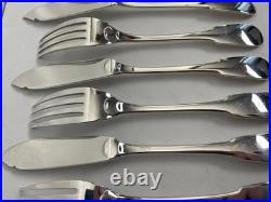 Couverts à poisson Christofle modèle Cluny x14 en métal argenté TBE