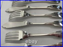 Couverts à poisson Christofle modèle Cluny x14 en métal argenté TBE