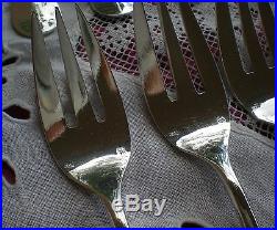 Couverts à poisson en métal argenté modèle Baguette