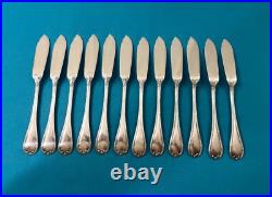 Couverts à poissons CHRISTOFLE modèle RUBANS CROISÉS métal argenté couteau