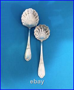 Couverts de service à fraise ERCUIS modèle IRIS métal argenté ART NOUVEAU pelle
