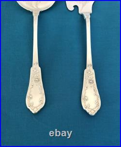 Couverts de service à glace ART NOUVEAU métal argenté SFAM modèle CHRYSANTHEMES