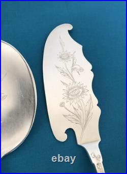 Couverts de service à glace ART NOUVEAU métal argenté SFAM modèle CHRYSANTHEMES