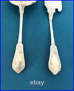 Couverts de service à glace ART NOUVEAU métal argenté SFAM modèle CHRYSANTHEMES