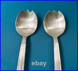 Couverts de service à salade CHRISTOFLE modèle MIRA métal argenté ART DÉCO