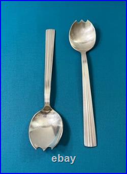 Couverts de service à salade CHRISTOFLE modèle MIRA métal argenté ART DÉCO