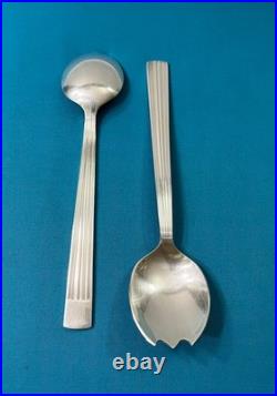 Couverts de service à salade CHRISTOFLE modèle MIRA métal argenté ART DÉCO