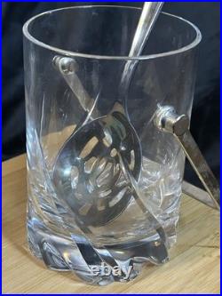 Cristal de Daum vintage Seau à glace modèle Bleneau 1960 Anse métal argenté