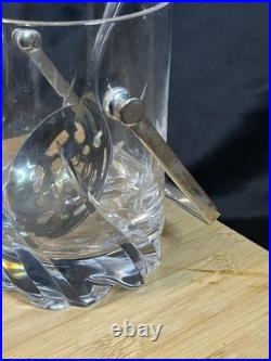 Cristal de Daum vintage Seau à glace modèle Bleneau 1960 Anse métal argenté