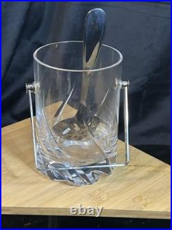 Cristal de Daum vintage Seau à glace modèle Bleneau 1960 Anse métal argenté
